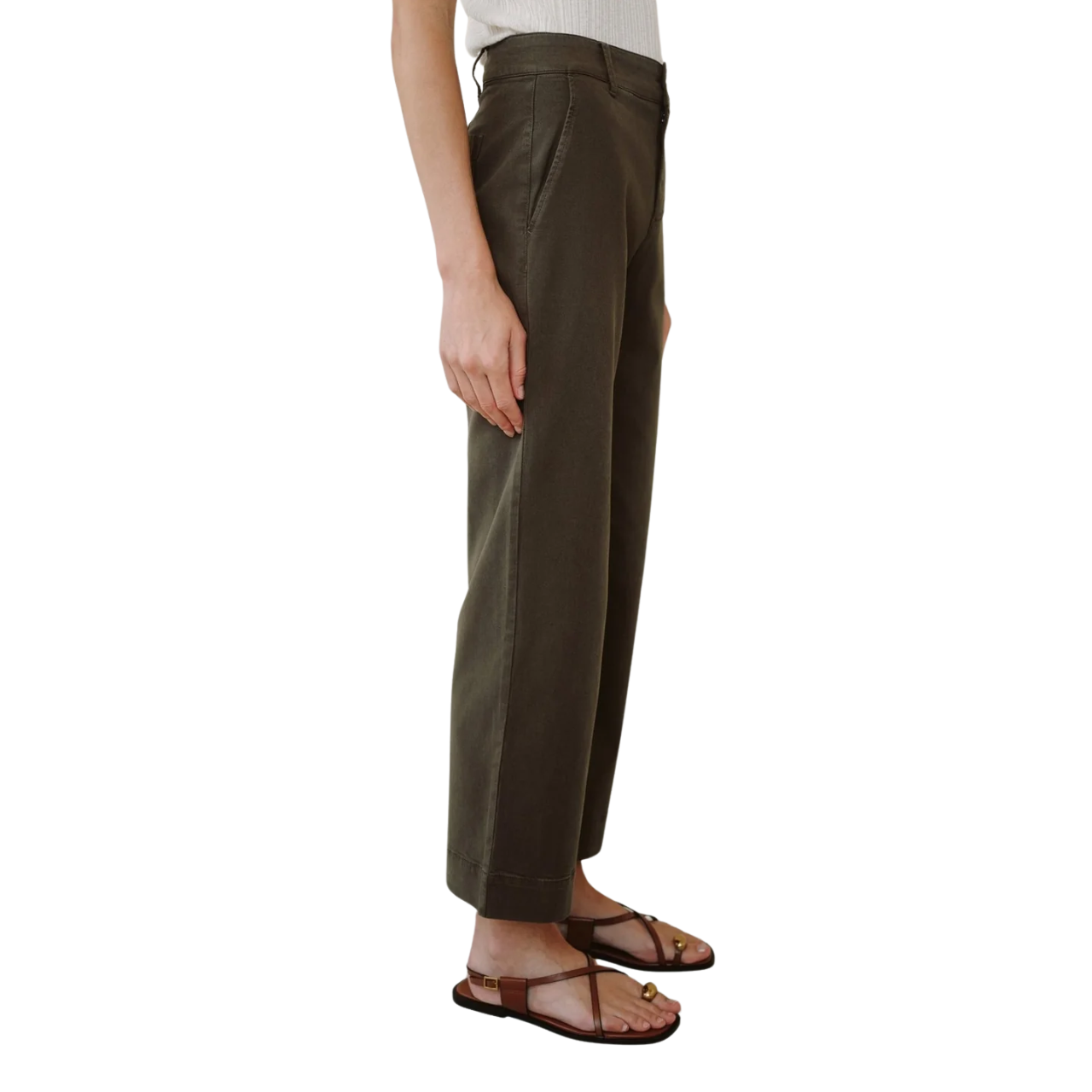 Saige Wide Leg Crop Forest Army