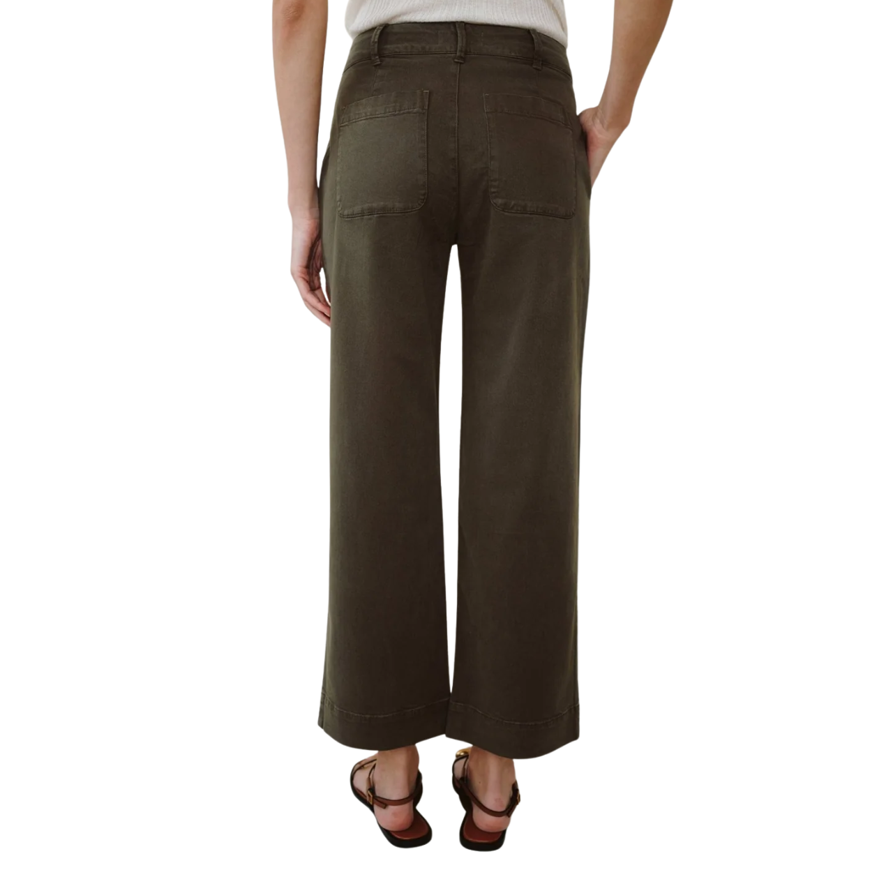 Saige Wide Leg Crop Forest Army