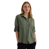 Split Back Button Down Shirt  Fernwood