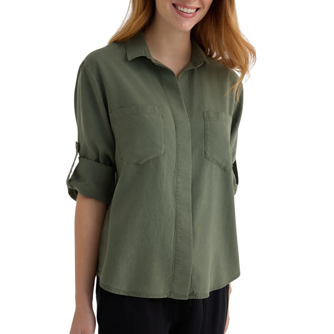Split Back Button Down Shirt  Fernwood
