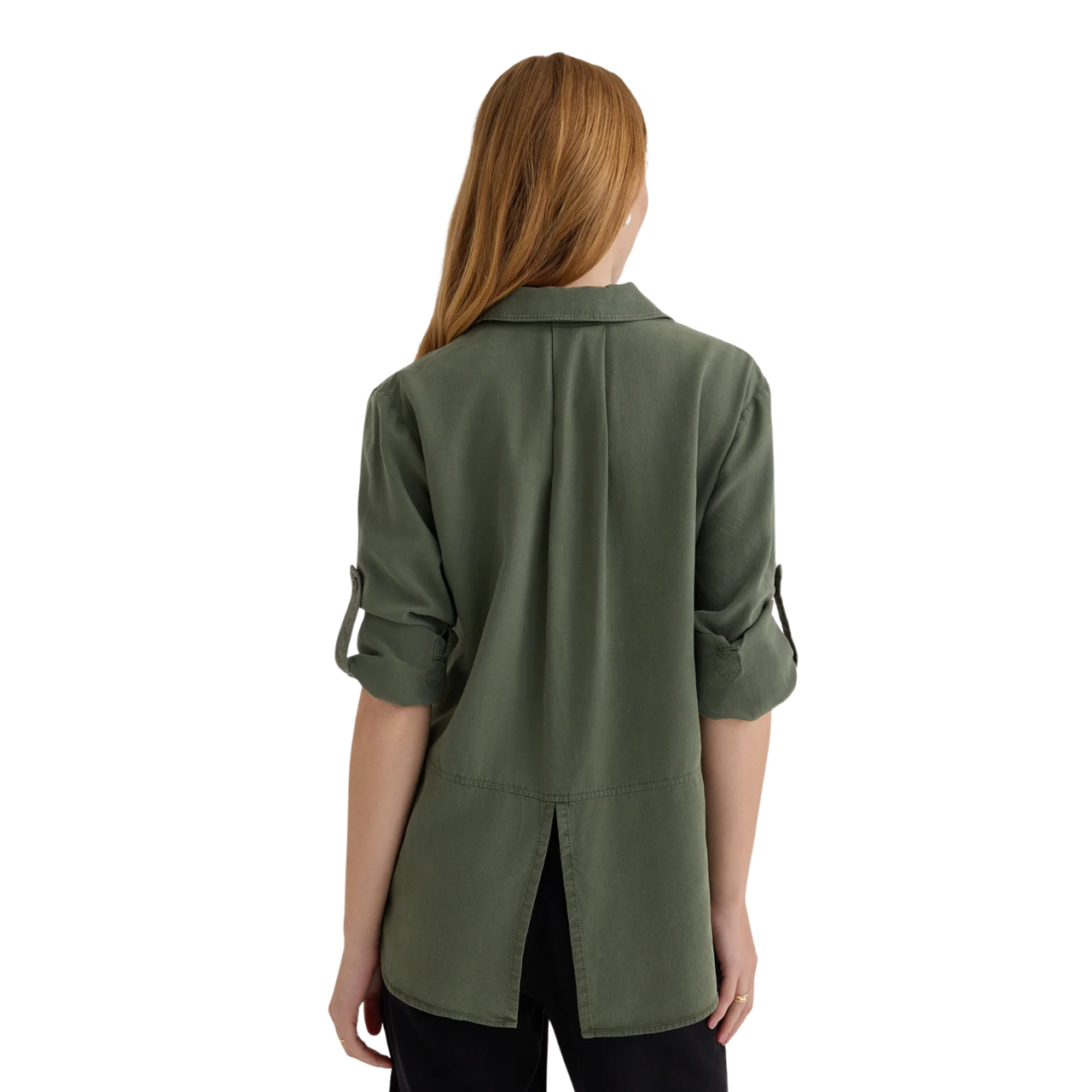 Split Back Button Down Shirt  Fernwood