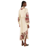 Renata Floral Sand L/S Midi Dress