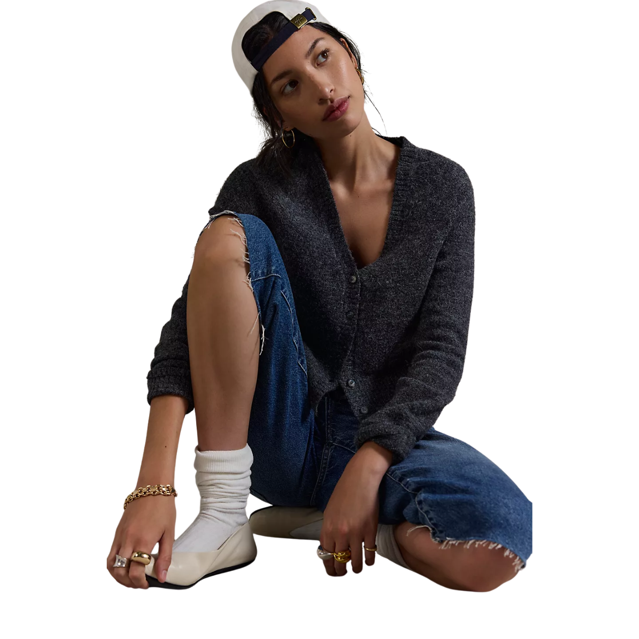 School Girl Cardigan Charcoal