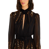 Garden Black Long Sleeve Mini Dress