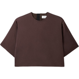 Woven Fluid T Shirt Brown
