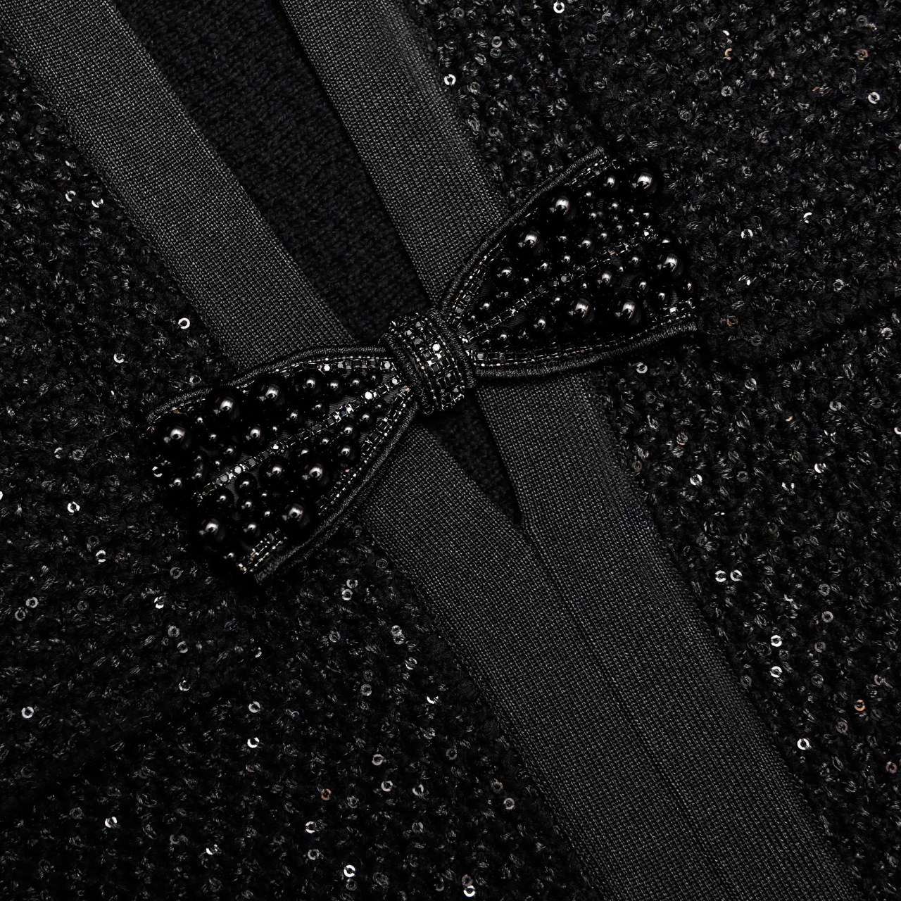 Black Sequin Knit Top