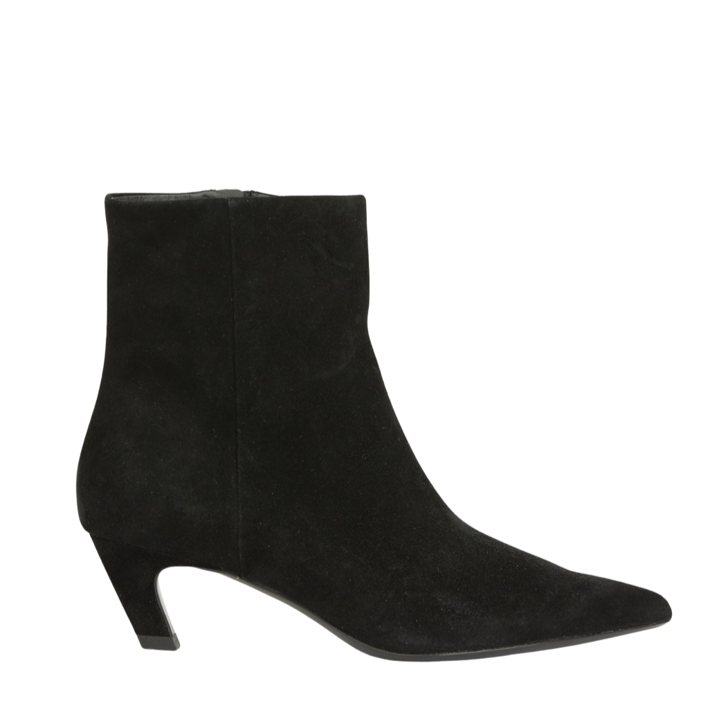 Vicky Black Suede Heeled Boots