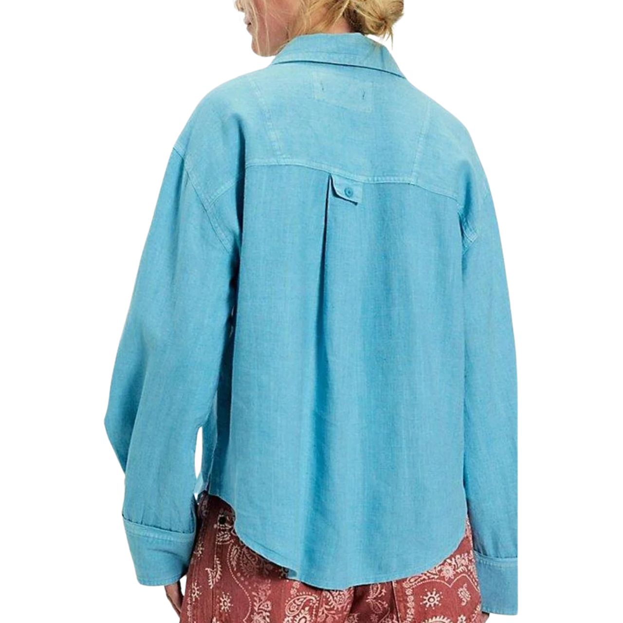 Laurel Blue Linen Button Up Shirt