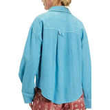 Laurel Blue Linen Button Up Shirt