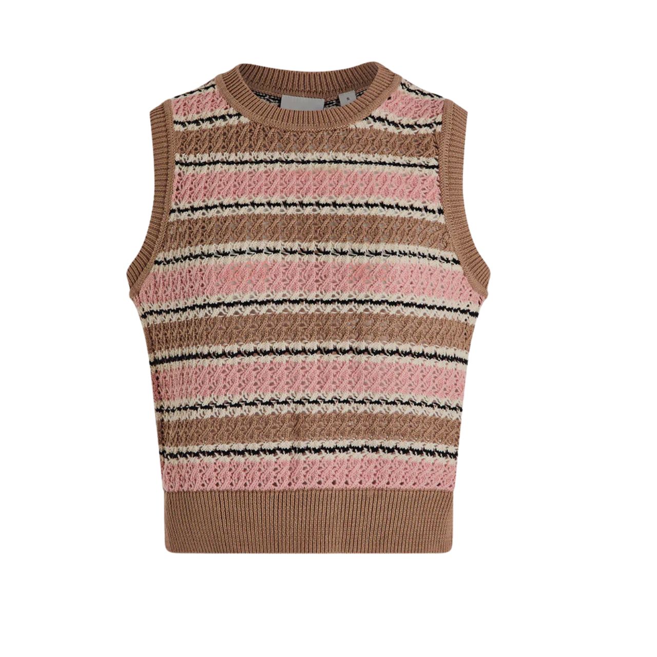 Deeley Stich Tank Taupe/Rose