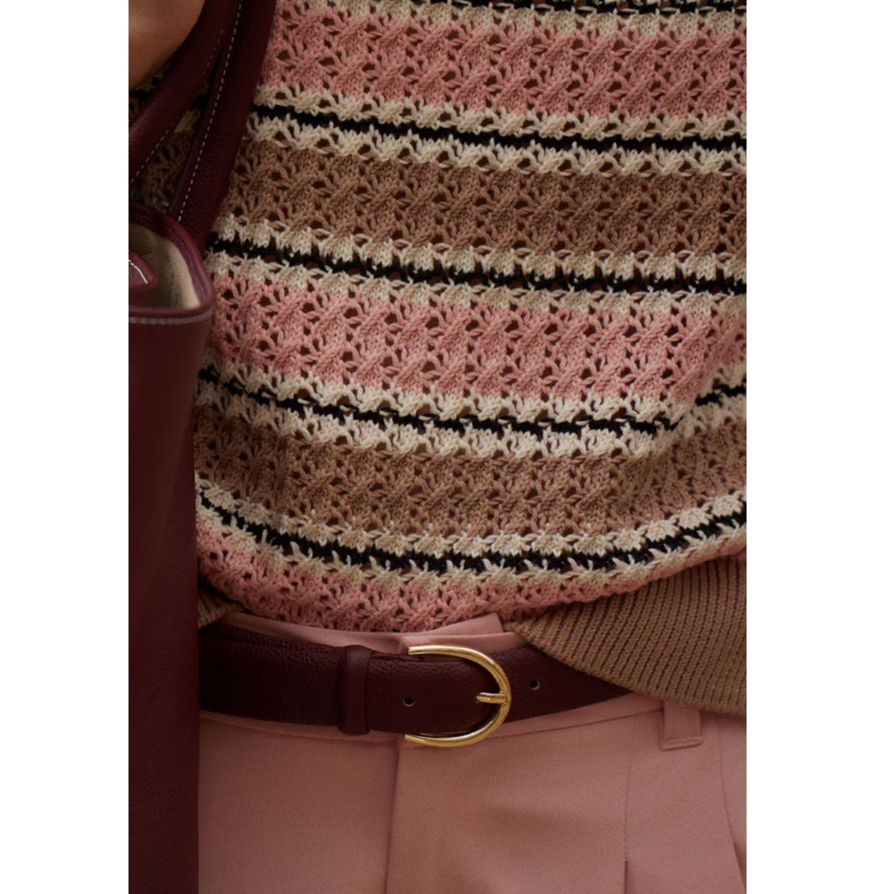 Deeley Stich Tank Taupe/Rose