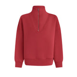 Hawley Raspberry Half Zip Sweatshirt