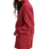 Hawley Raspberry Half Zip Sweatshirt