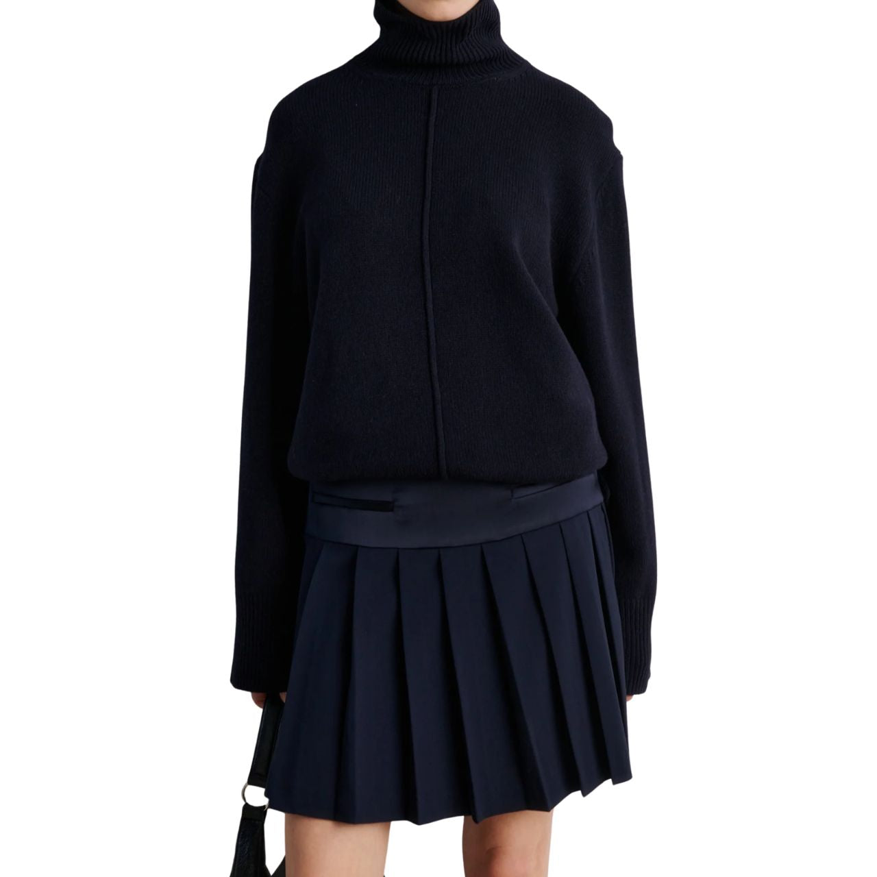 Alpha Knit Slit T-Neck Night Sky