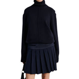 Alpha Knit Slit T-Neck Night Sky