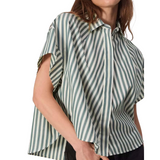 Martha Poplin Striped Shirt Green