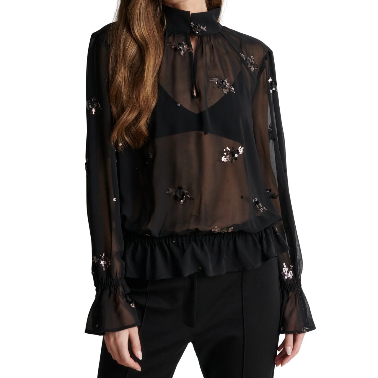 Luma Sequin Blouse Black