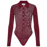 Burgandy Viscose Knit Bodysuit