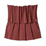 Sculpted Tube Top Mahogny Red