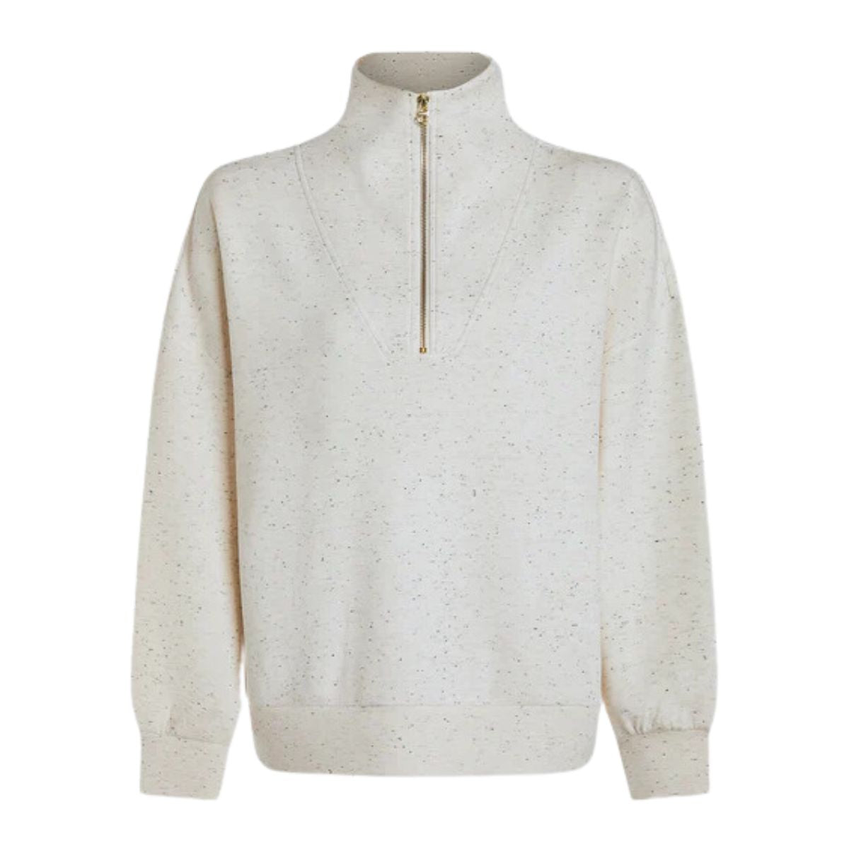 Hawley Half zip Ivory Marl Fleck