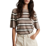 Vilna Knit SS O Neck Light Beige
