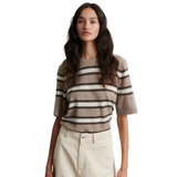Vilna Knit SS O Neck Light Beige