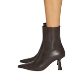 Vivi Moka Leather Ankle Boots