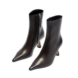 Vivi Moka Leather Ankle Boots