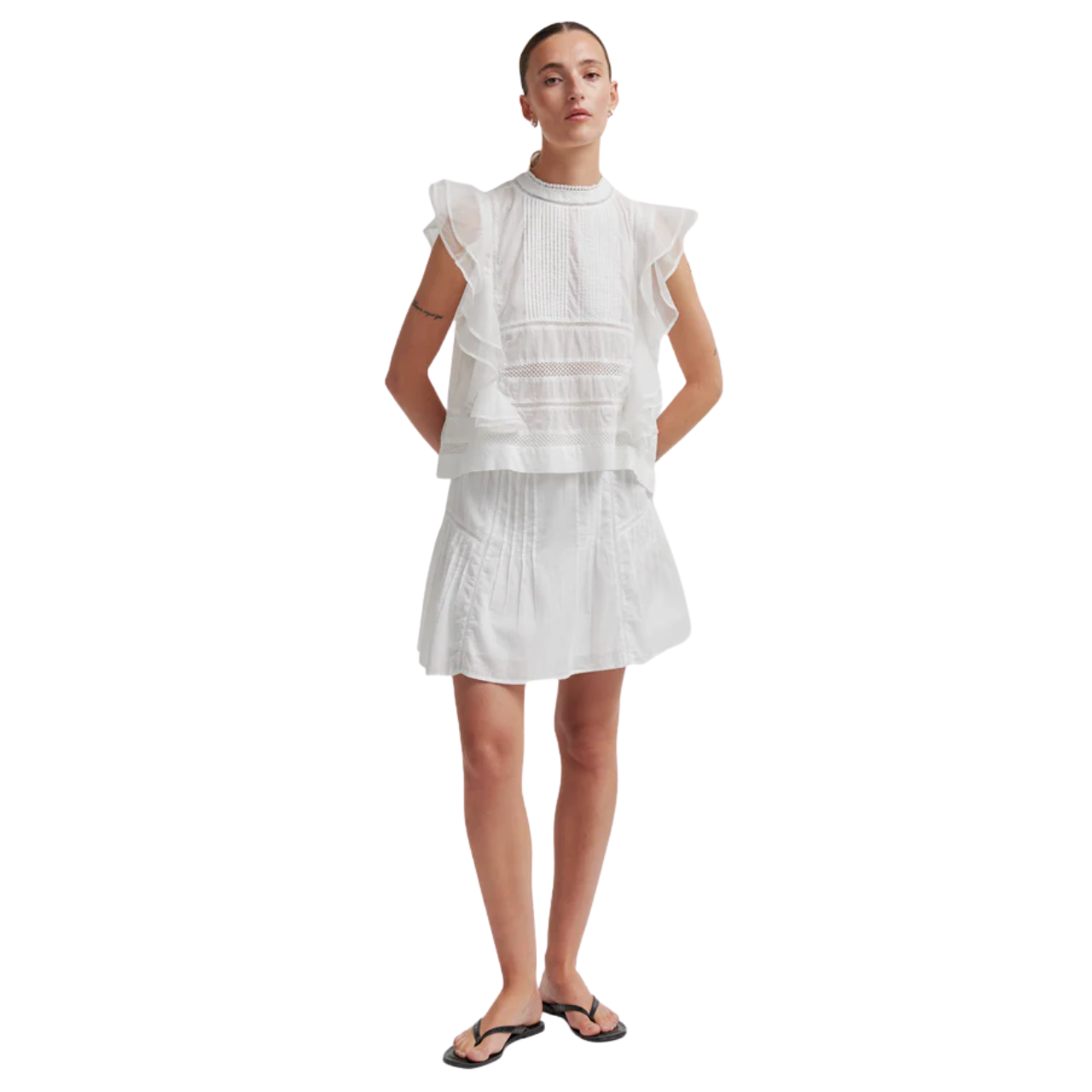 White Kristel Frill Top