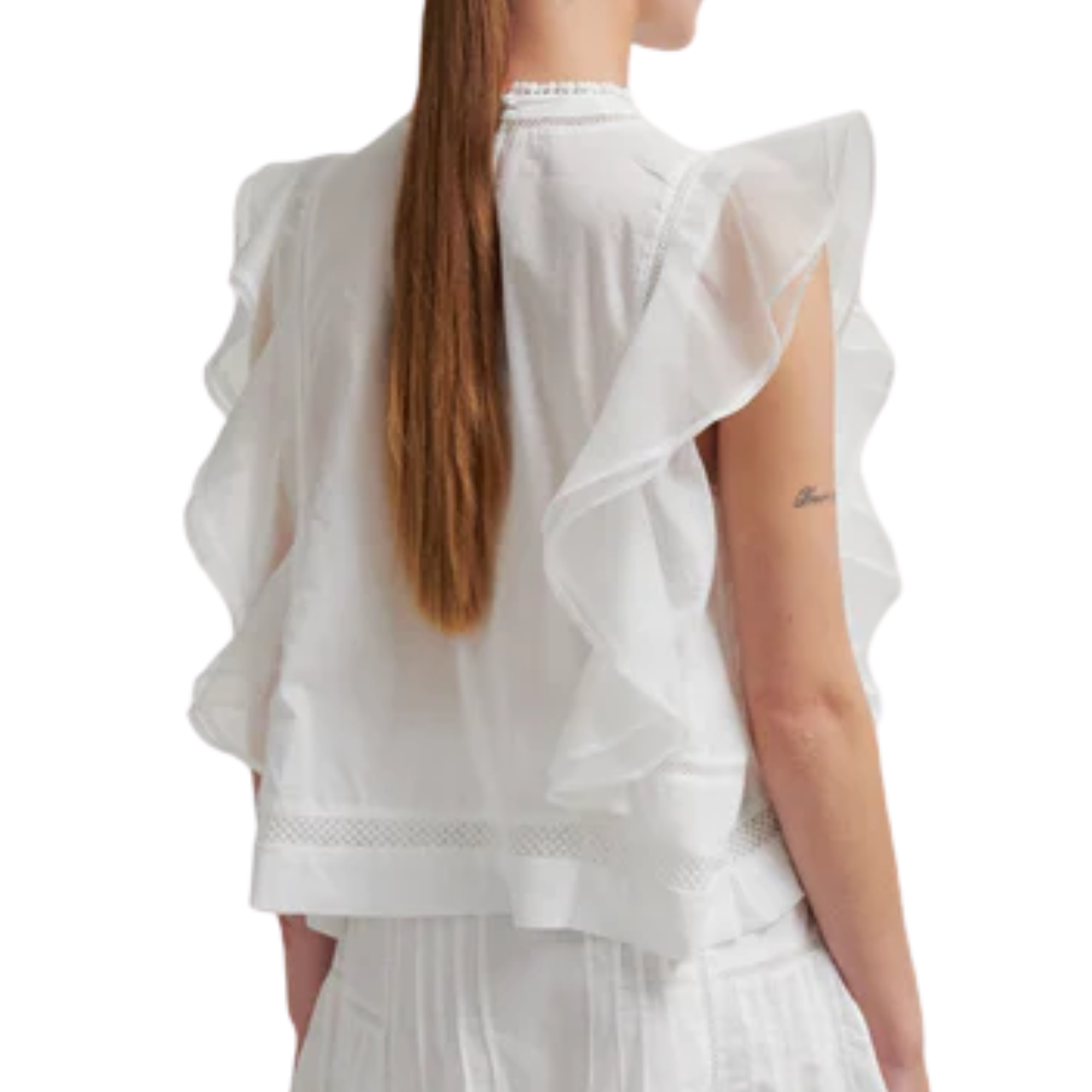 White Kristel Frill Top