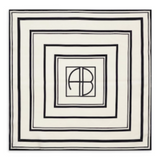 York Scarf Ivory and Black Monogram