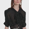 Black And Gold Chiffon Mini Dress