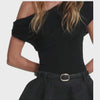Black Drape Knit Top