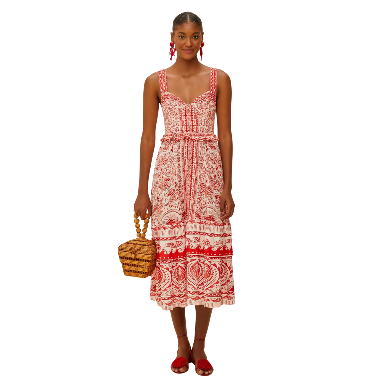 River Ride Red Midi Dress