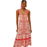 River Ride Red Midi Dress