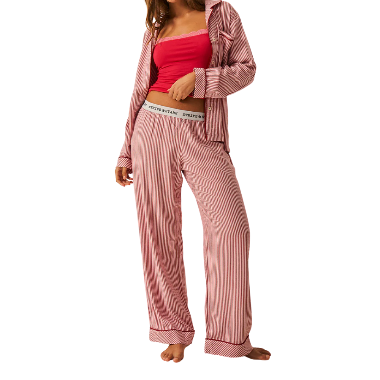 Ecovero Red Stripe Pyjama Bottom