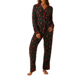 RIXO Claudia Red Roses PJ Set